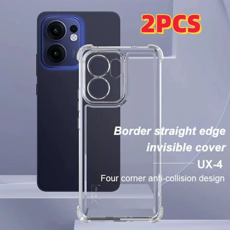

2PCS Transparent Without Yellowing TPU Shockproof Phone Case For OPPO Reno 13F - Clear