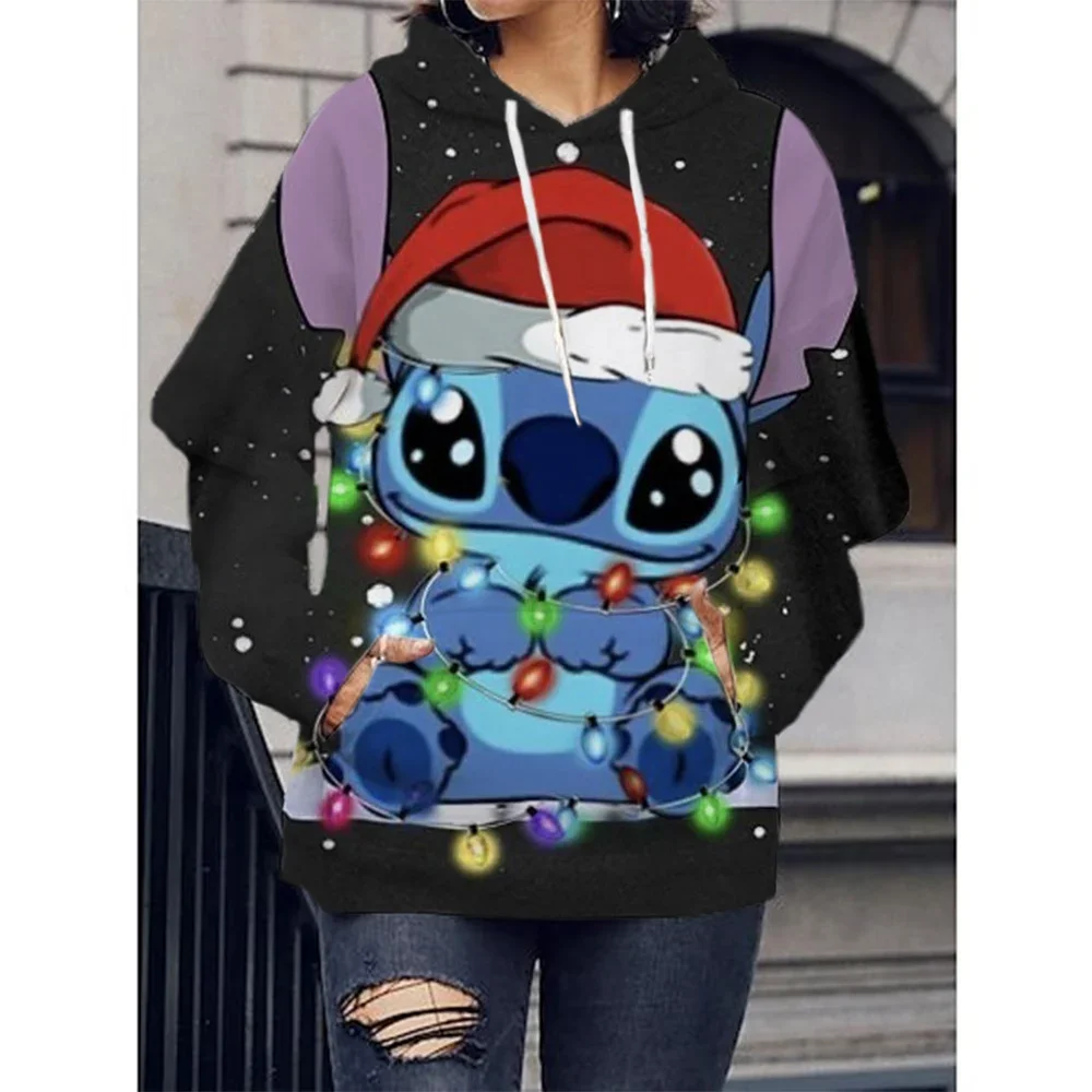 New Autumn Winter Hot-selling Disney Stitch Sweater 3D Printing Adult Women\'s Spring and Autumn New Hoodie Street Casual Jumper