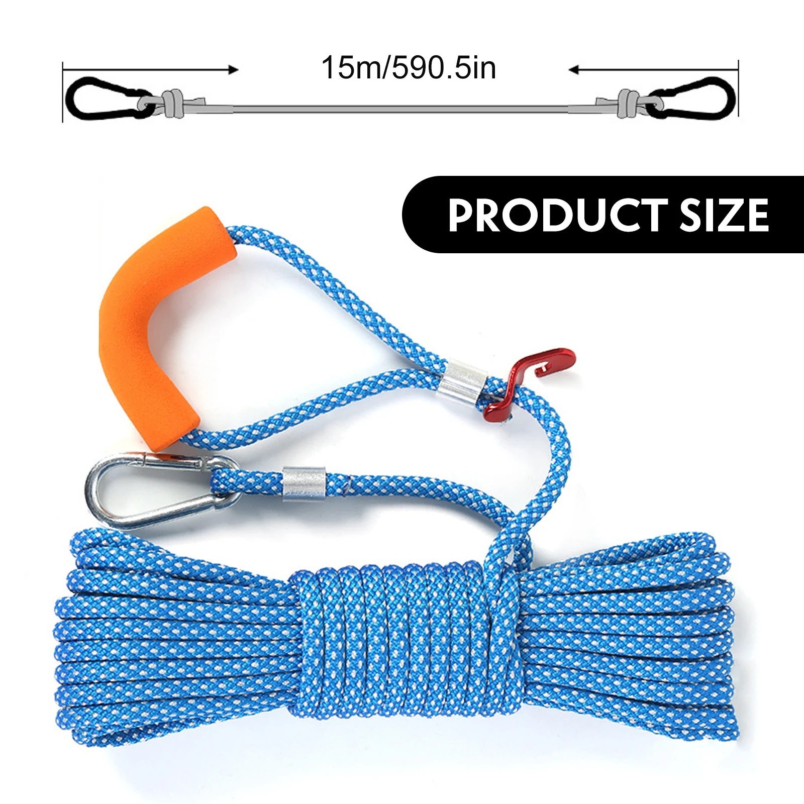 Washing Line Rope 15M Laundry Clothes Lines ，No need for tools, no drilling, just pull and tighten，600KG load bearing