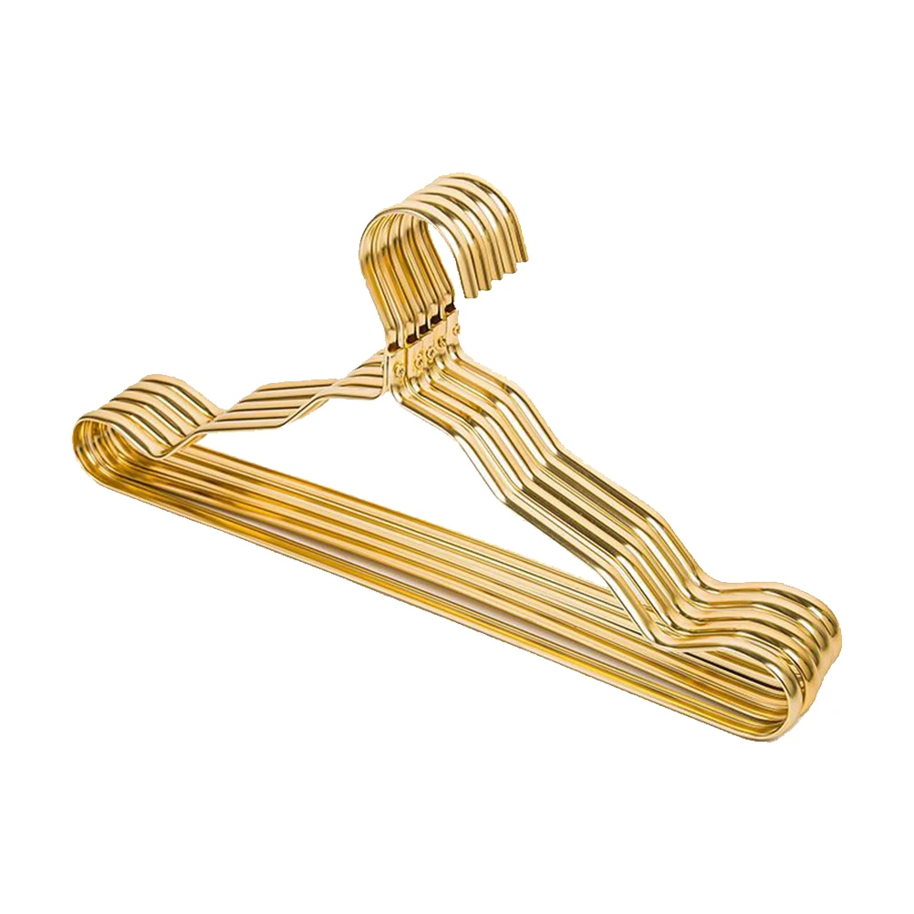 

5 Pcs Alloy Clothes Hangers Simple Non-Slip Shirt Dress Organizers Portable Indoors Outdoors Bright Color Decor