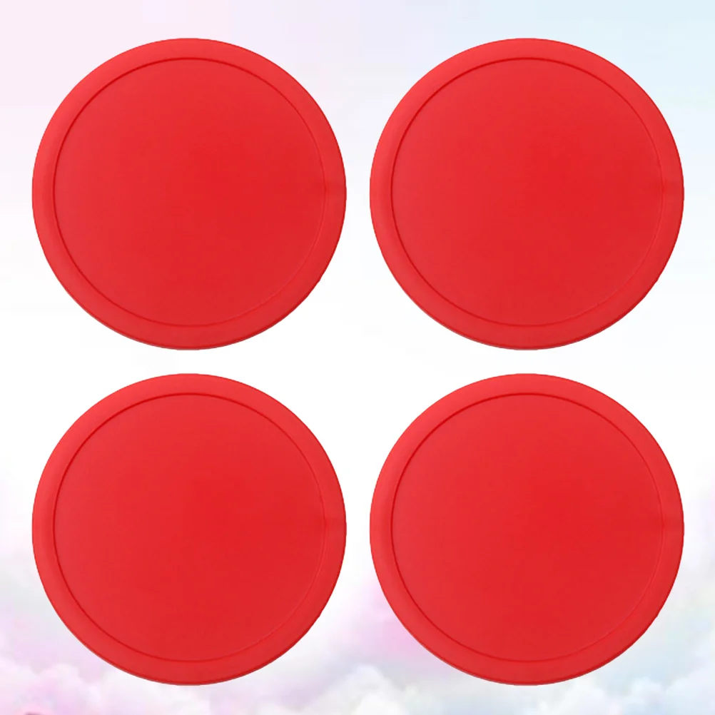 4 Pcs Air Hockey Paddles and Pushers Putter Racket Supplies Handles Replacement Red