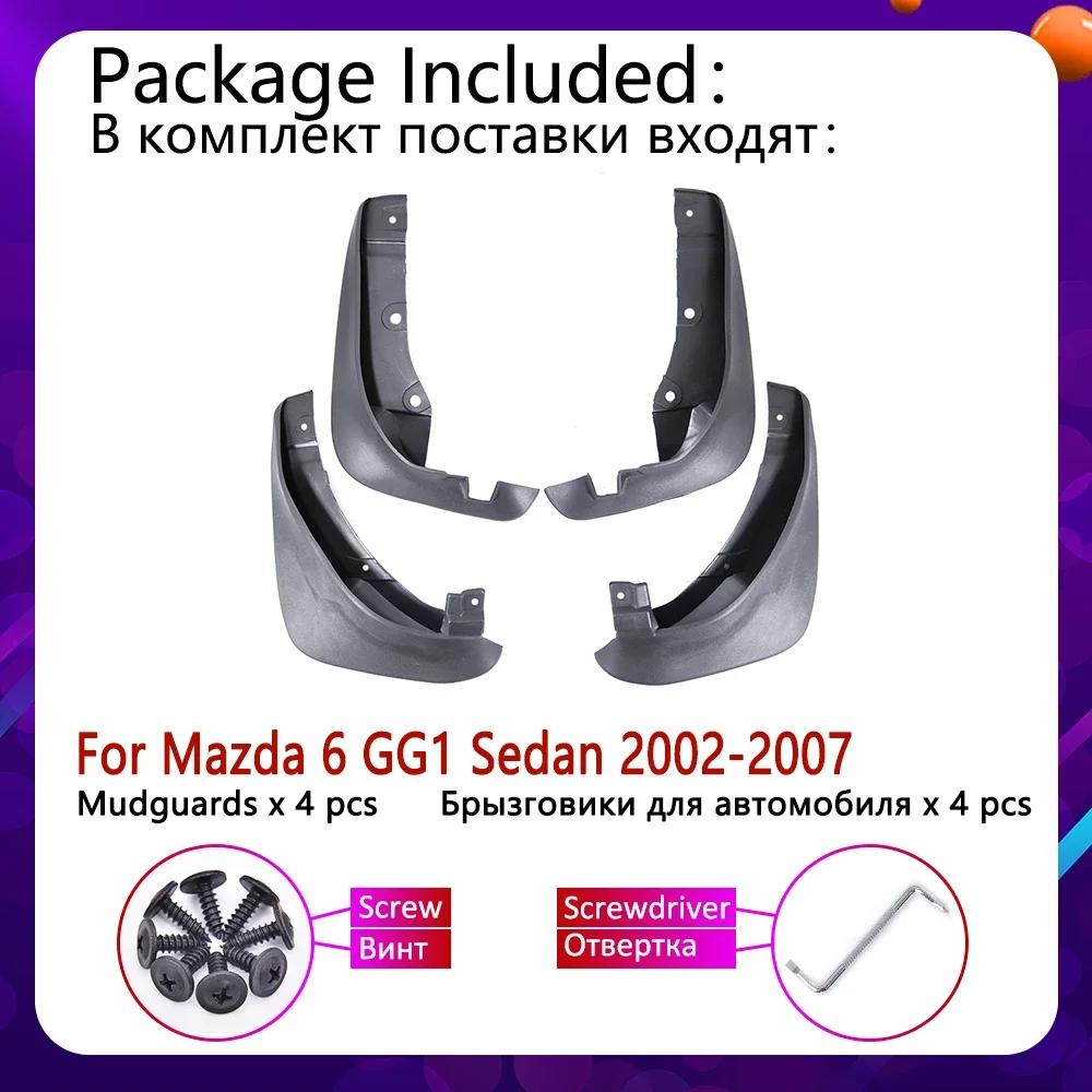 Car Mudflap for Mazda 6 GG1 Saloon Sedan 2002~2007 Fender Mud Guard Flap Splash Flaps Mudguards Accessories 2003 2004 2005 2006