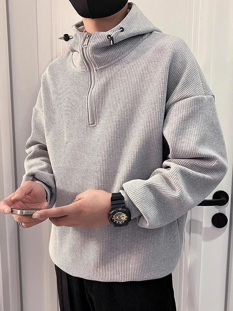 

Winter Fleeced Warm Solid Man Hoodies 90s Vintage Cheap Luxury Funny Welcome Deal Y2k Aesthetic Tops Overfit Sweatshirts for Men