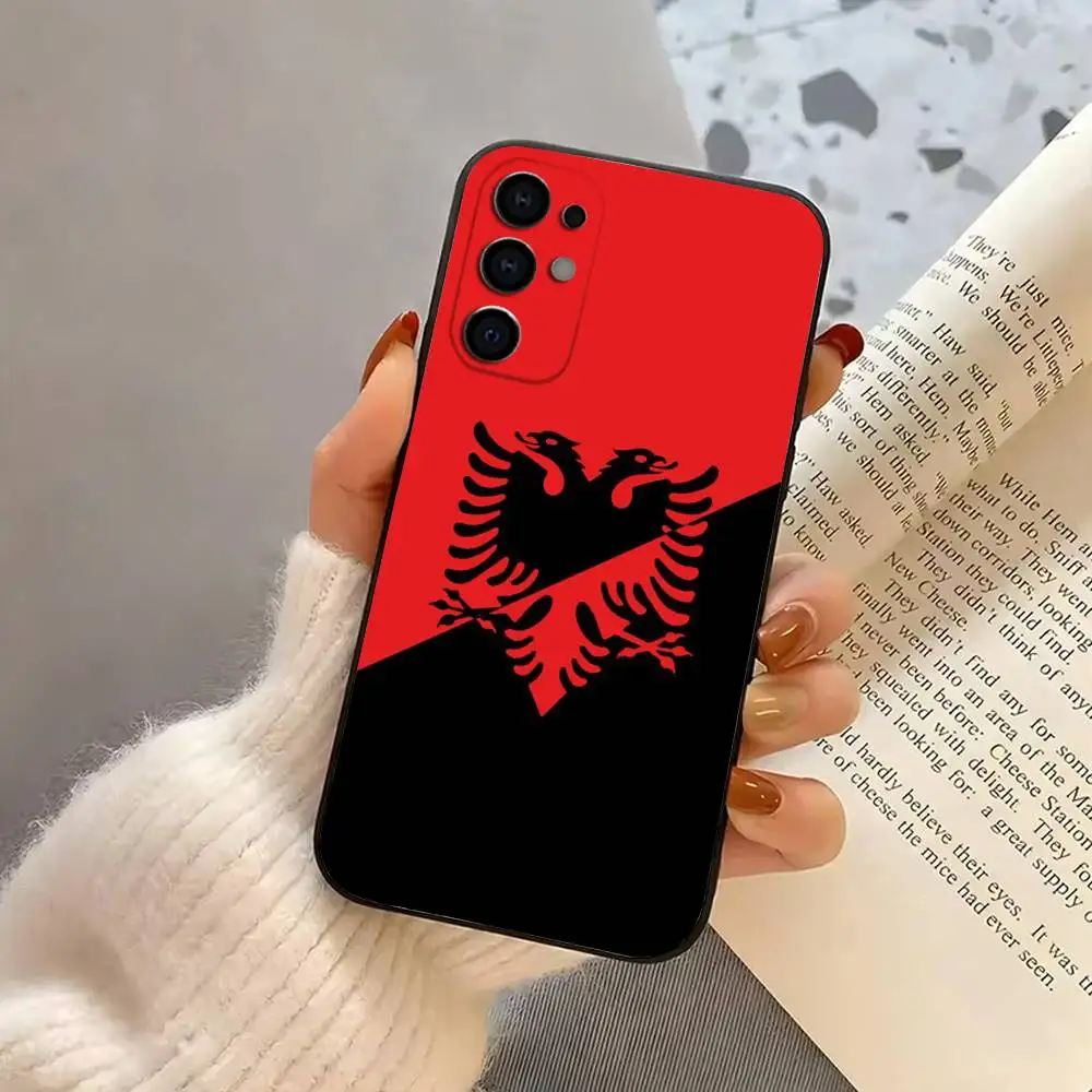 حافظة هاتف A-Albania A-Albanians F-Flag-AAF لهاتف سامسونج S25,S24,S21,S22,S23,S30,Ultra,S20,Plus,Fe,غطاء أسود من السيليكون الناعم