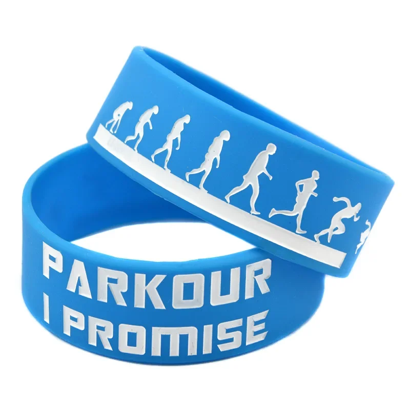 25 Pcs Parkour I Promise Silicone Rubber Wristband One Inch Wide Band for Sport