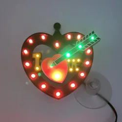 Suction cup Easy to install black red Love led Flicker car Strobe Warning light for any 12V vehicle decoration wedding car