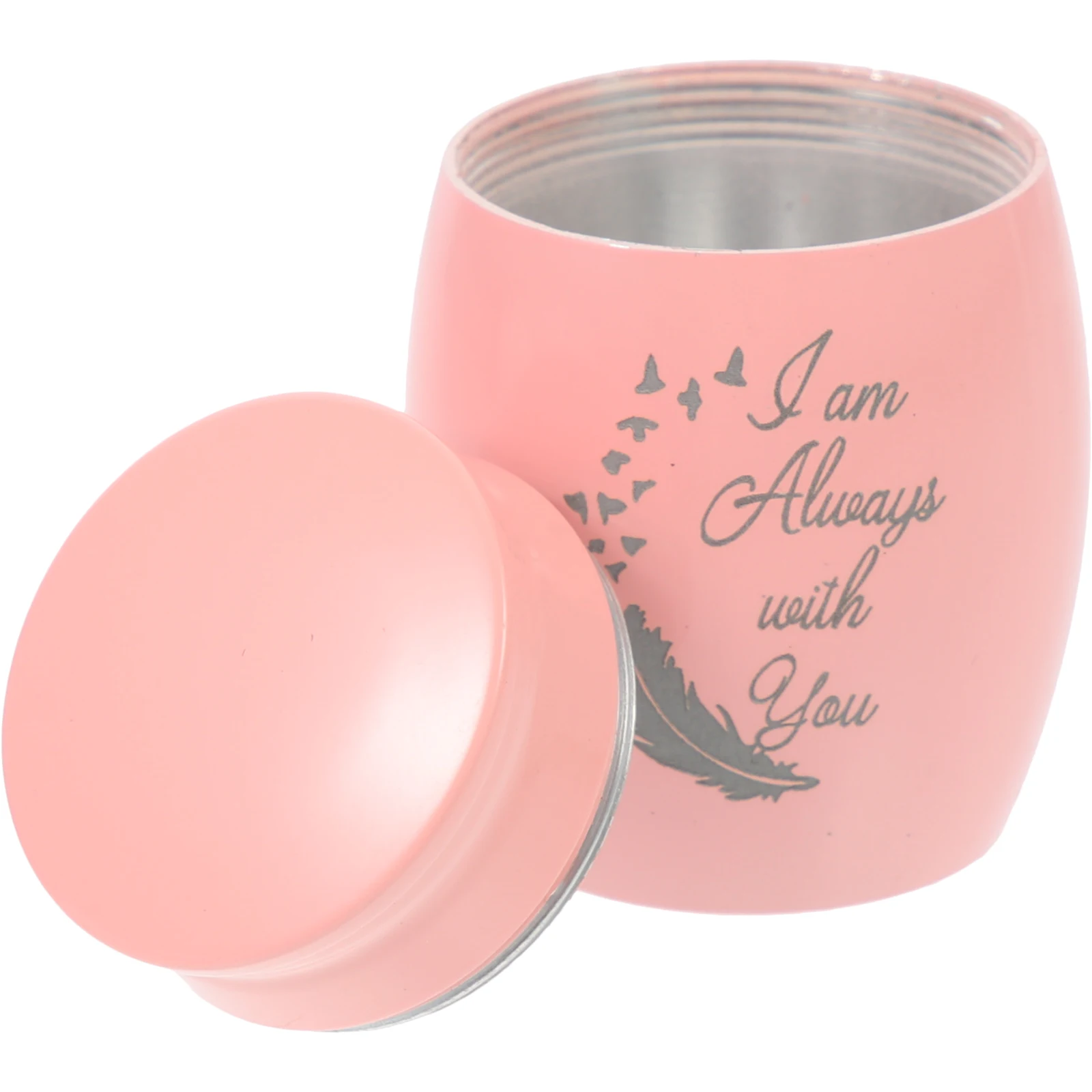 

Pet Urn Cinerary Casket Cylinder Ashes Keepsake Small Dog Cat Metal Cremation Pink Waterproof Sealing Bottle Memorial Storage