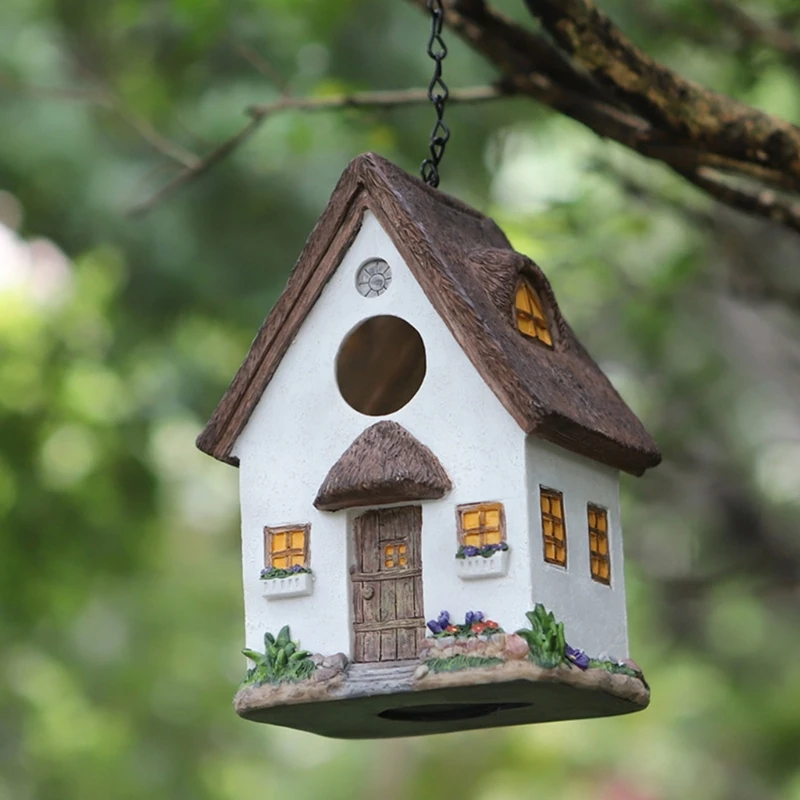 Nido per uccelli in resina, casa per allevamento uccelli, casa sospesa per uccelli, accessori per cortile