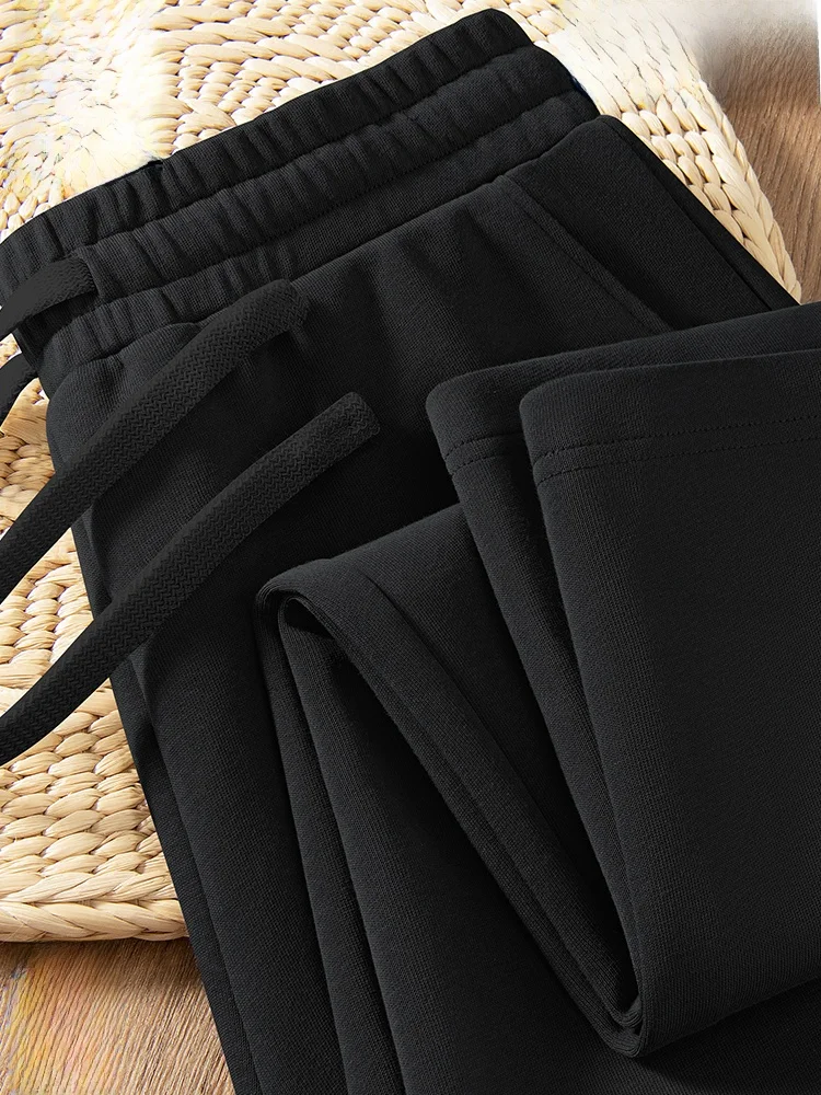 

Men's Straight Leg Casual Pants Dstring Bla Sweatpants Spring 2026 American Sle Cotton Polyester Blend