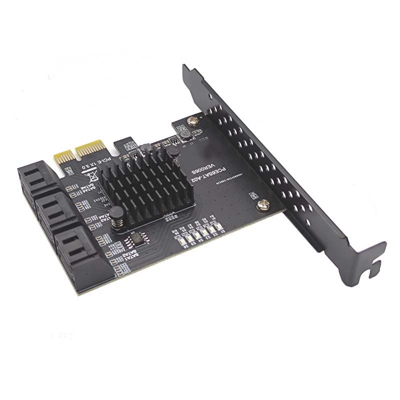 SATA PCI E Adapter 6 Ports SATA 3.0 To PCI Express X4 Black Expansion Card SATA3.0 Pcie PCI-E SATA Controller For HDD