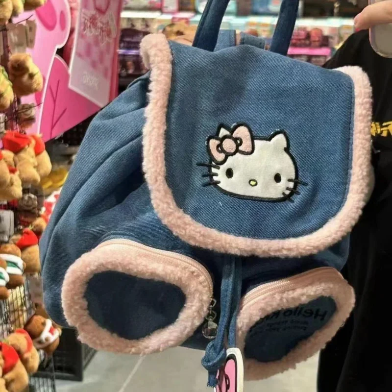 Mochila escolar Sanrio Hello Kitty, grande capacidade, leve, de ombro duplo, casual, bonito, novo