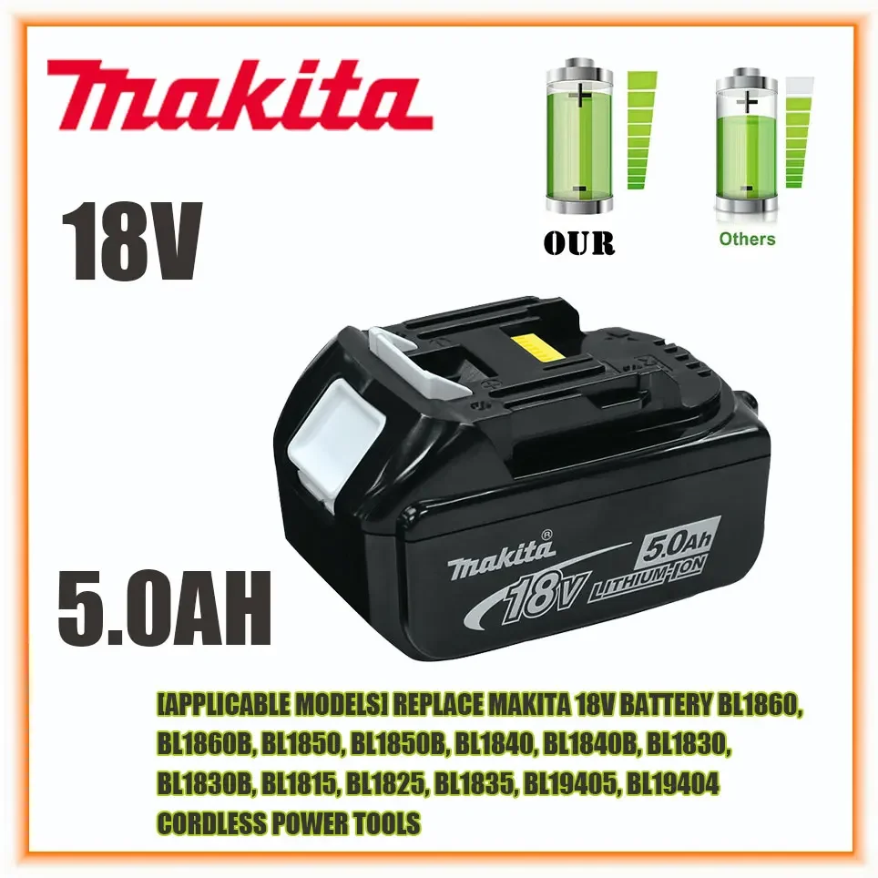 

Makita Original 18V 5.0AH 6.0AH Rechargeable Power Tool Battery LED Lithium Ion Replacement LXT BL1860B BL1860 BL1850