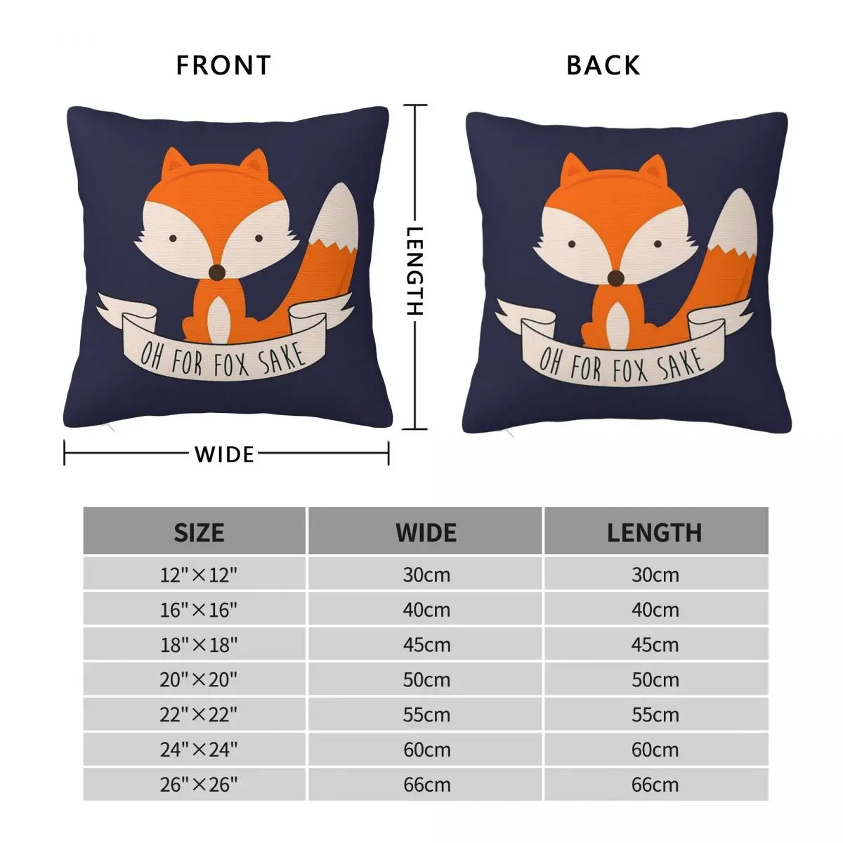 Oh For Fox Sake Square Pillowcase Pillow Cover Polyester Cushion Zip Decorative Comfort Throw Pillow for Home Sofa