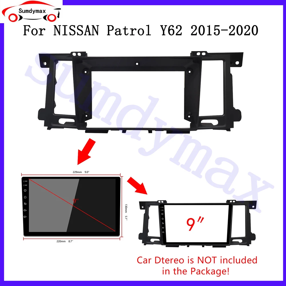 

9-дюймовый автомобильный радиоприемник Fascia ДЛЯ Nissan патруль Y62 2010 -2020 Android GPS MP5 стереопроигрыватель, установка панели приборной панели