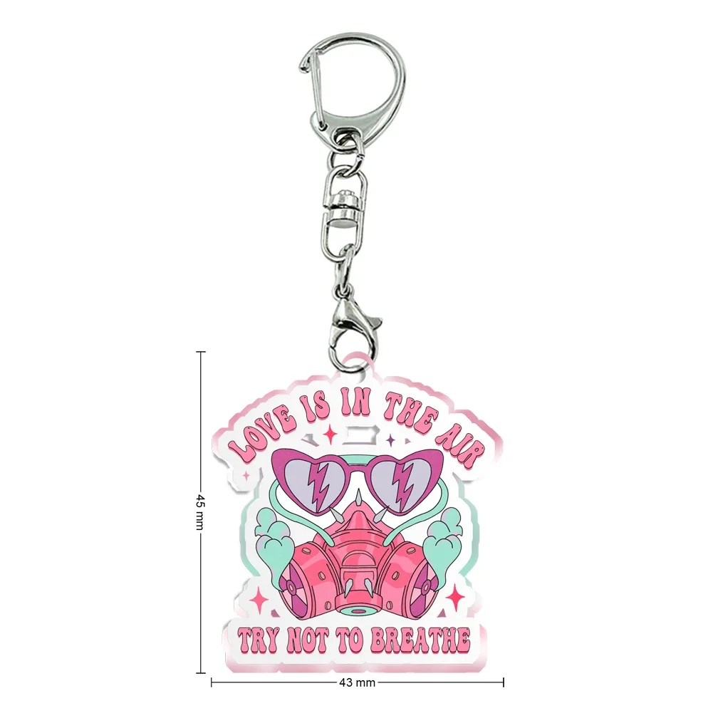 New Women Men Acrylic Skull Keychain Transparent Acrylic Trinket For Friends Pendants