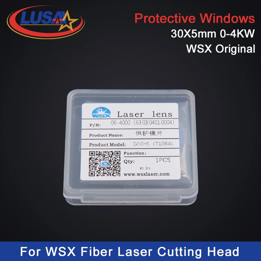 

LUSAI 100Pcs/Lot WSX Original Laser Protective Windows 30*5mm Optical Lens Protection Lens 30x5mm For WSX NC30 Raytools Ospri