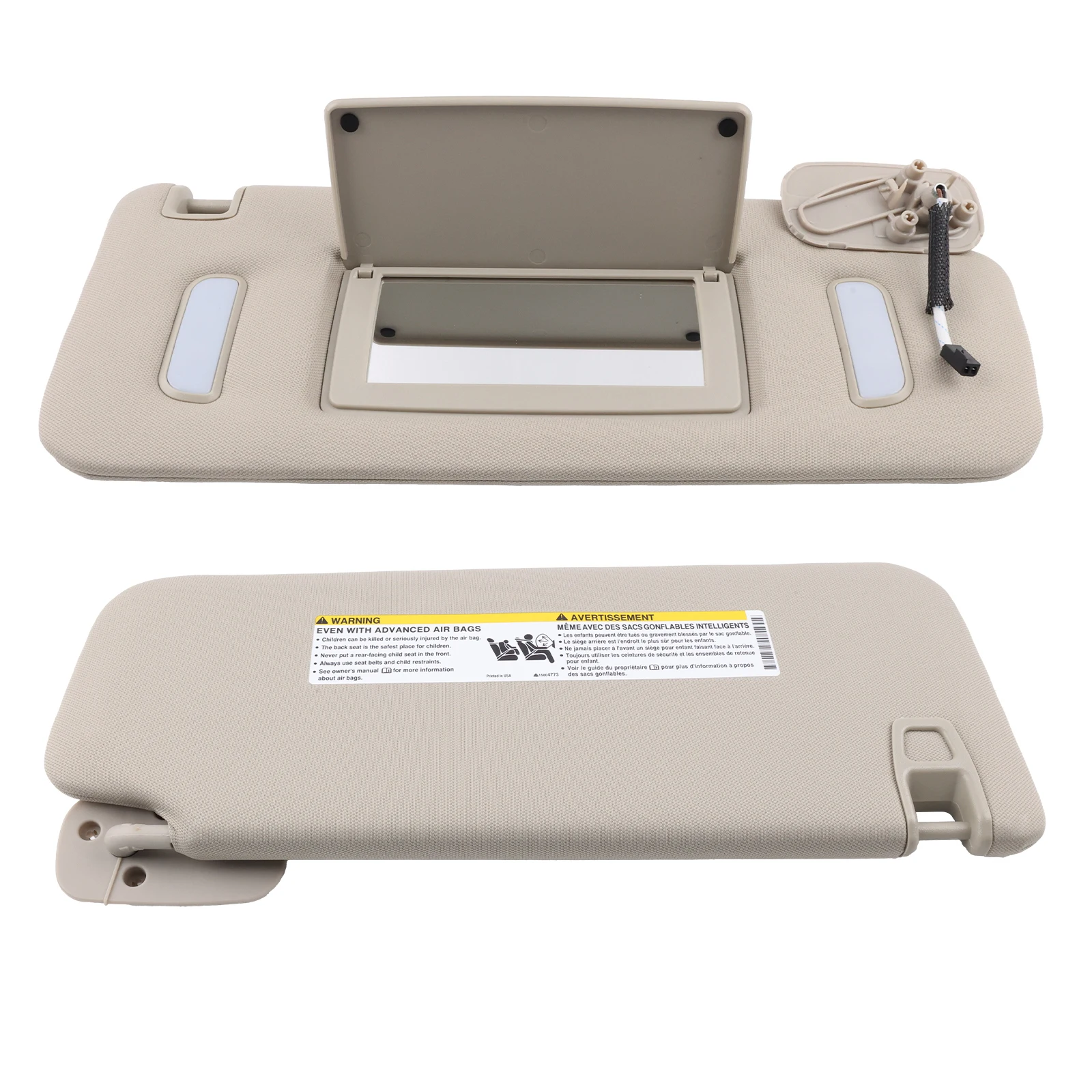 

Replaces 22850306 22850310 Left Right Sun Visor For 2007-13 Cadillac Escalade ESV EXT Chevy Suburban 1500 2500 Avalanche Tahoe