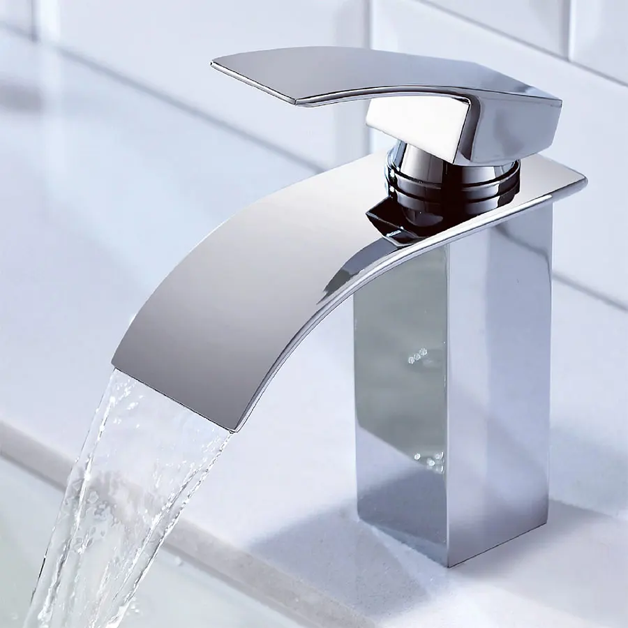 

Black Bathroom Waterfall Faucet, High Flow Bathroom Sink Faucet, Bathroom Basin Faucet