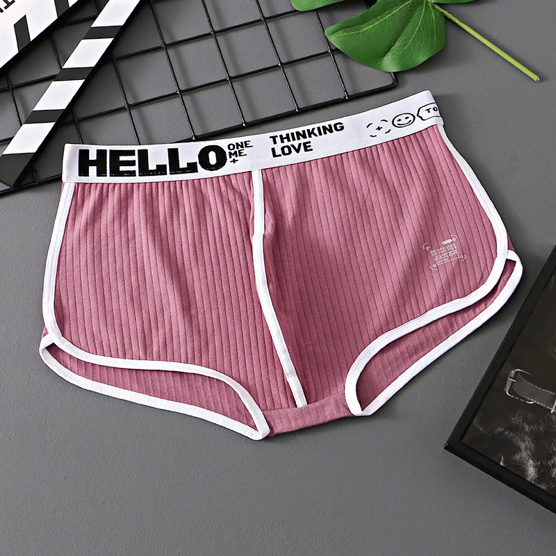 Man Underwear Fashion Cotton Comfortable Breathable Boxer Shorts Sexy U Pouch Men Underpants Male Letter Printed Panties Cueca