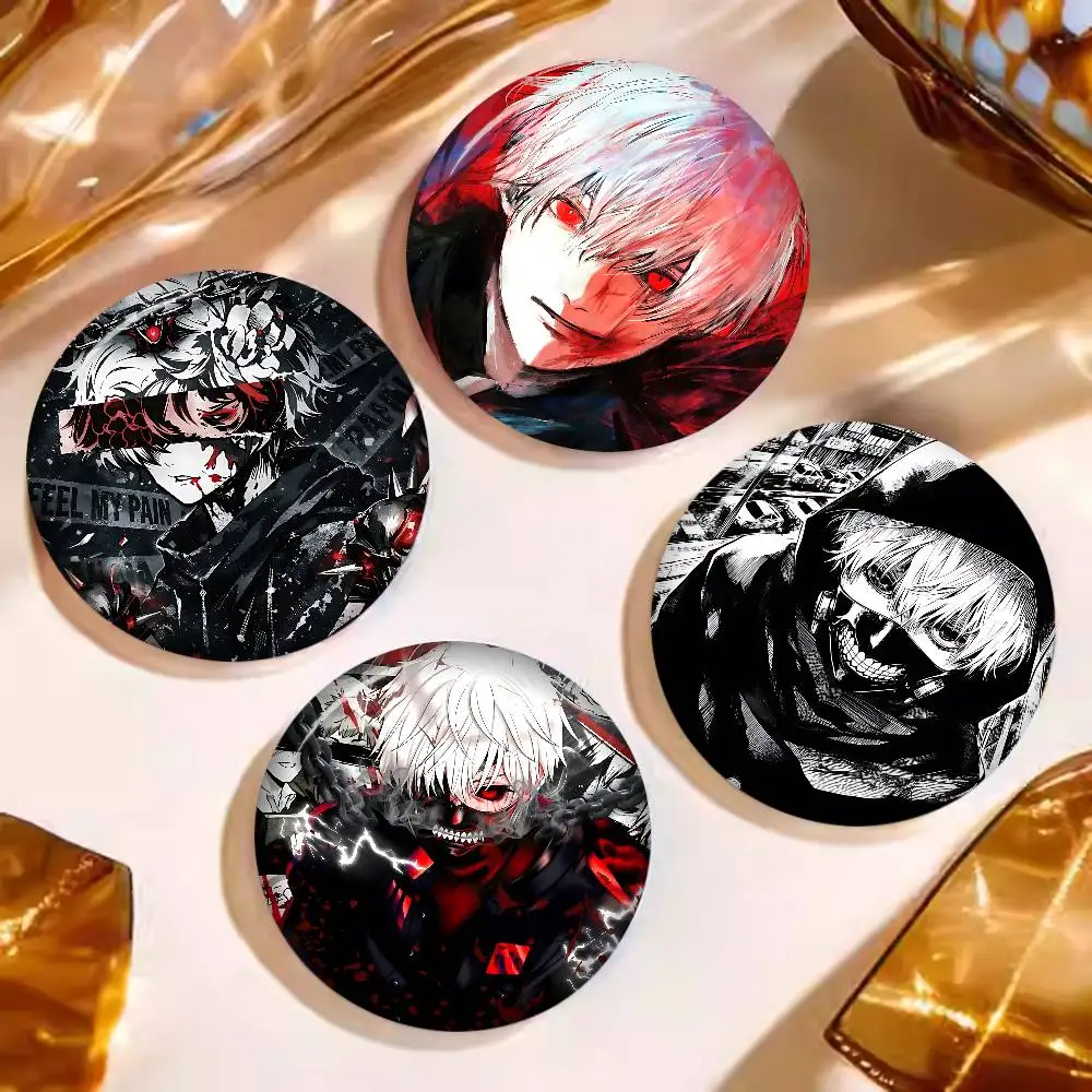 Anime Tokyo Ghoul Creative Pins Funny Faces Round Snap-in Brooch Badge Backpack Hat Accessories Jewelry Gifts