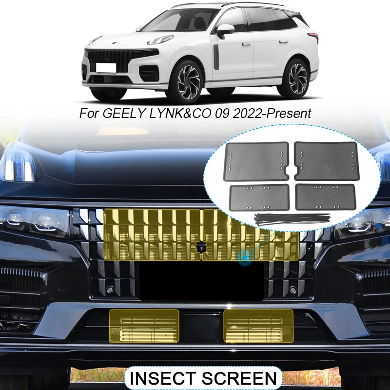 

4pcs Car Insect-proof Air Inlet Protection Cover Insert Vent Racing Grill Filter Net Accessory For GEELY LYNK&CO 09 2022-2025