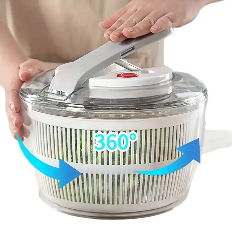 

3L Vegetable Salad Spinner Washer Manual Lettuce Leaf Vegetable Dehydrator Kitchen Vegetable Washer Salad Dryer Mixer