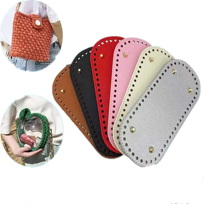 

High Qualtiy Round Leather Bottom With Holes Rivet For Knitting Bag Handbag DIY Women Shoulder Crossbody Bags Accessories