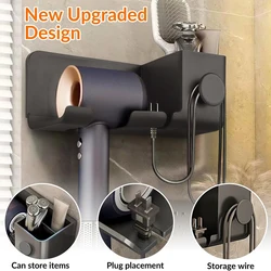Hair dryer holder ABS material household bathroom wall-mounted storage rack brush organizer hair dryer storage rack