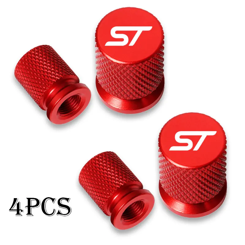 Car Wheel Tire Valve Caps Tyre Stem Covers Airdust Waterproof For Ford ST FOCUS 2 3 Mondeo Fiesta Kuga MK2 MK3 MK4