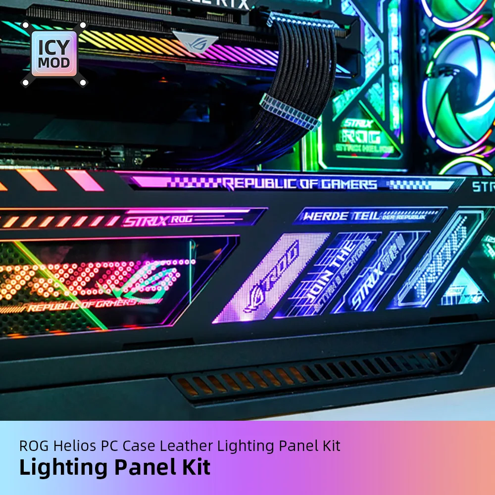 Imagem -02 - Painel de Case com Placa de Iluminação Argb Rog Strix Helios Refit Gravado a Laser uv Personalizado Sudário pc Mod Pcs 2023 Novo Asus-gx601