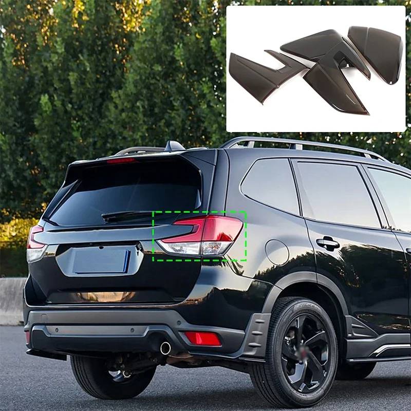 For Subaru Forester 2019-2024 Car Tail Light Cover Indicator Reversing Light Cover Car Protection Accessories ABS Black 4Pcs