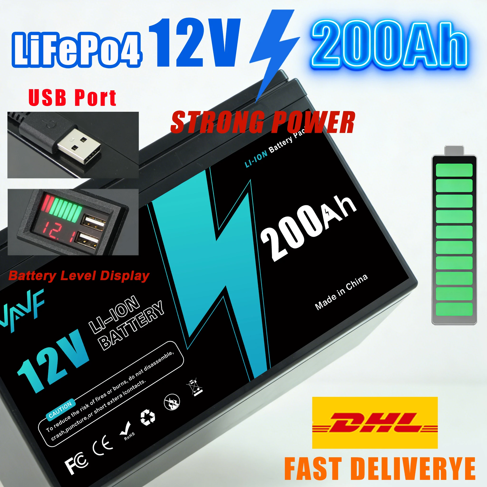 

Heavy-Duty Lithium Battery12V 200Ah LiFePO4 Battery⚙️, Engineered for Solar Battery Trolling Motors, RVs, and Solar Setups