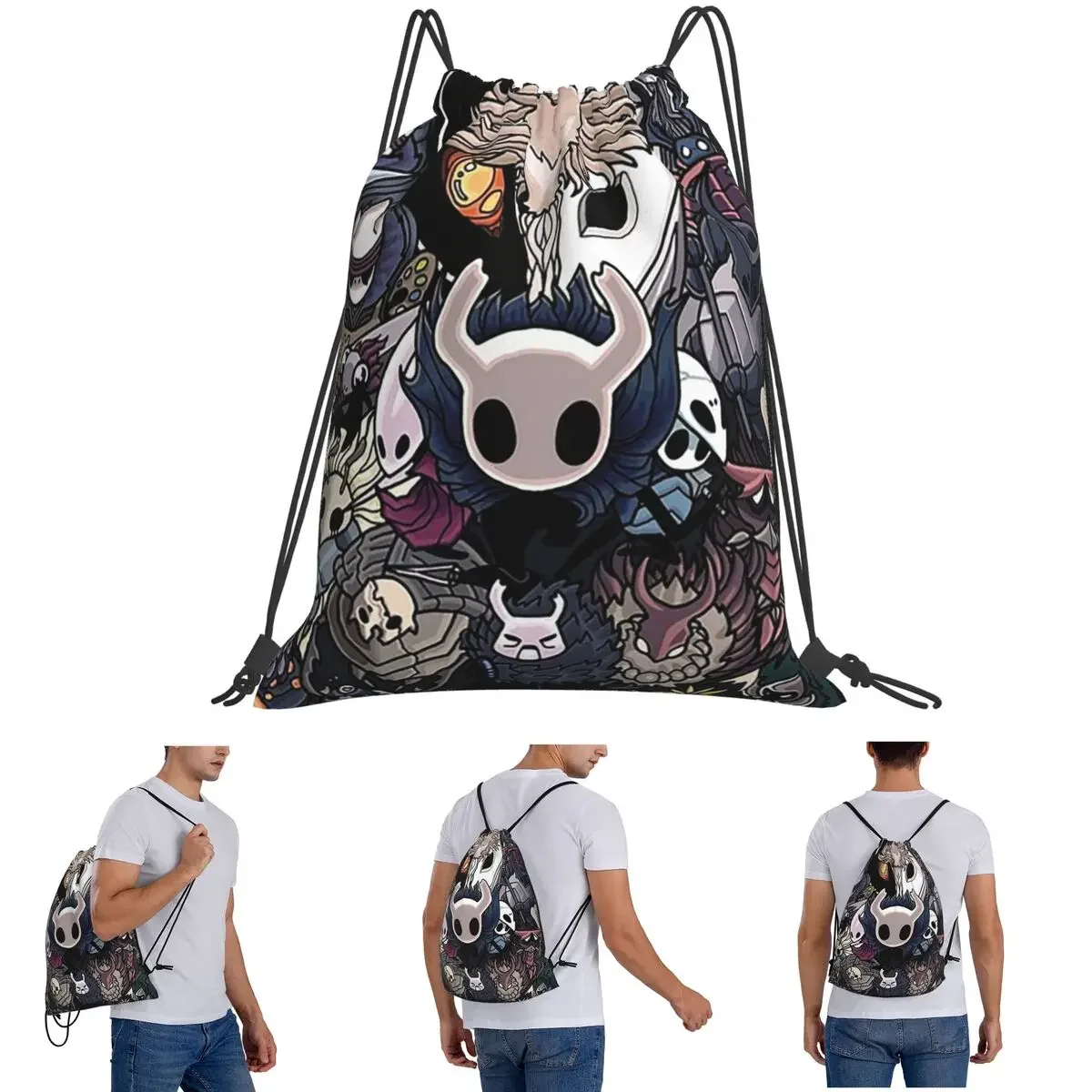 

Рюкзаки Hollow Knight, повседневные портативные сумки на шнурке, спортивная сумка, сумки для книг для мужчин и женщин, школьные