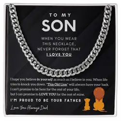 To My Son Boy Gift Stainless Steel Cuban Chain Necklace From Men Father Dad Birthday Jewelry Gifts 2024 New Hot Dropshipping