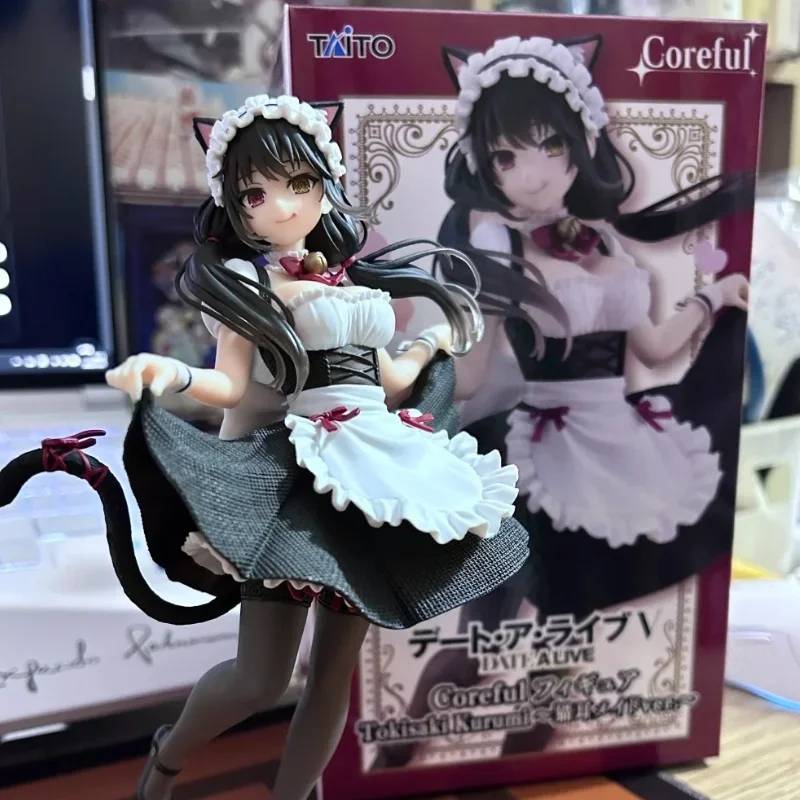 Originale Taito Coreful Data A Live Kurumi Tokisaki Anime Pazzo Tre Orecchie di Gatto Cameriera Action Figure Data Scena di Battaglia Regalo di Compleanno