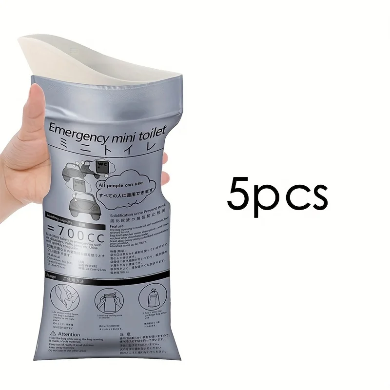 Portable Emergency Urine Bag - Travel Mini Toilet and Vomit Bag, Suitable for Outdoor/Car Use, Disposable Plastic