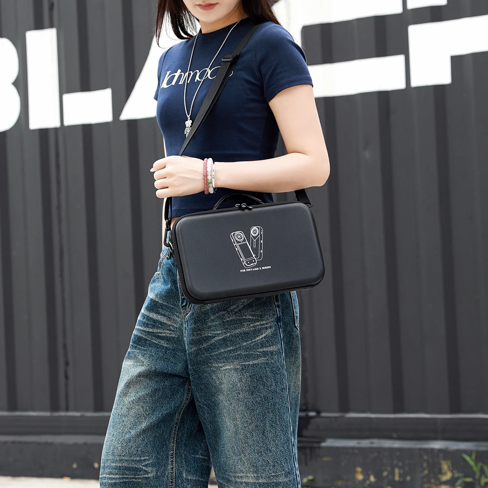 

for INSTA360 X5 Storage Bag with Shoulder Strap X4 Organizer Bag Black