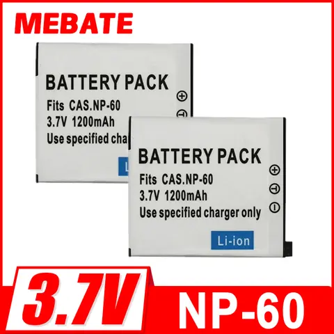 2 pezzi 1200mAh nuovissimo per Casio NP-60 NP60 CNP-60 CNP60 CAS NP60 EX-Z80 S10 Z9 S12 Z20 Z29 Z19 Z85 Z80 Z90 batteria della fotocamera