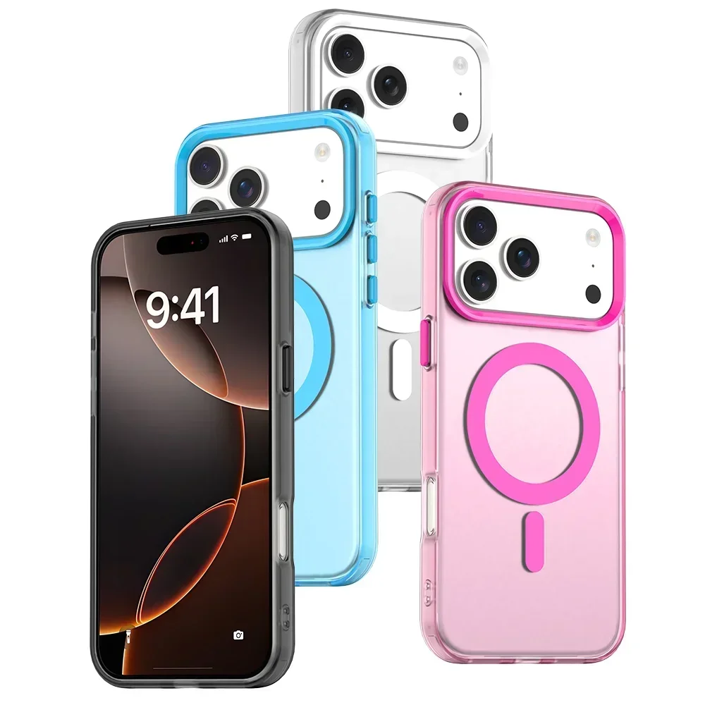 

Fashion Candy Color PC+TPU Case For iPhone 17 Air 16/E 15 14 Plus 13 12 11 Pro Max Skin Friendly Frosted Anti-Drop Protect Cover