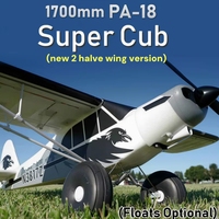 FMS RC Airplane 1700MM 1.7M PA-18 J3 Piper Super Cub Trainer Beginner PA18 PNP Model Plane Aircraft Floats optional New