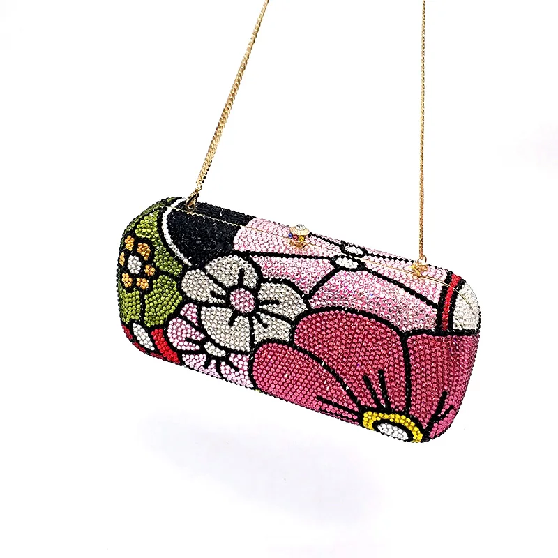 

Bridal wedding party purses women evening party flower diamonds artistic full crystal clutches purses