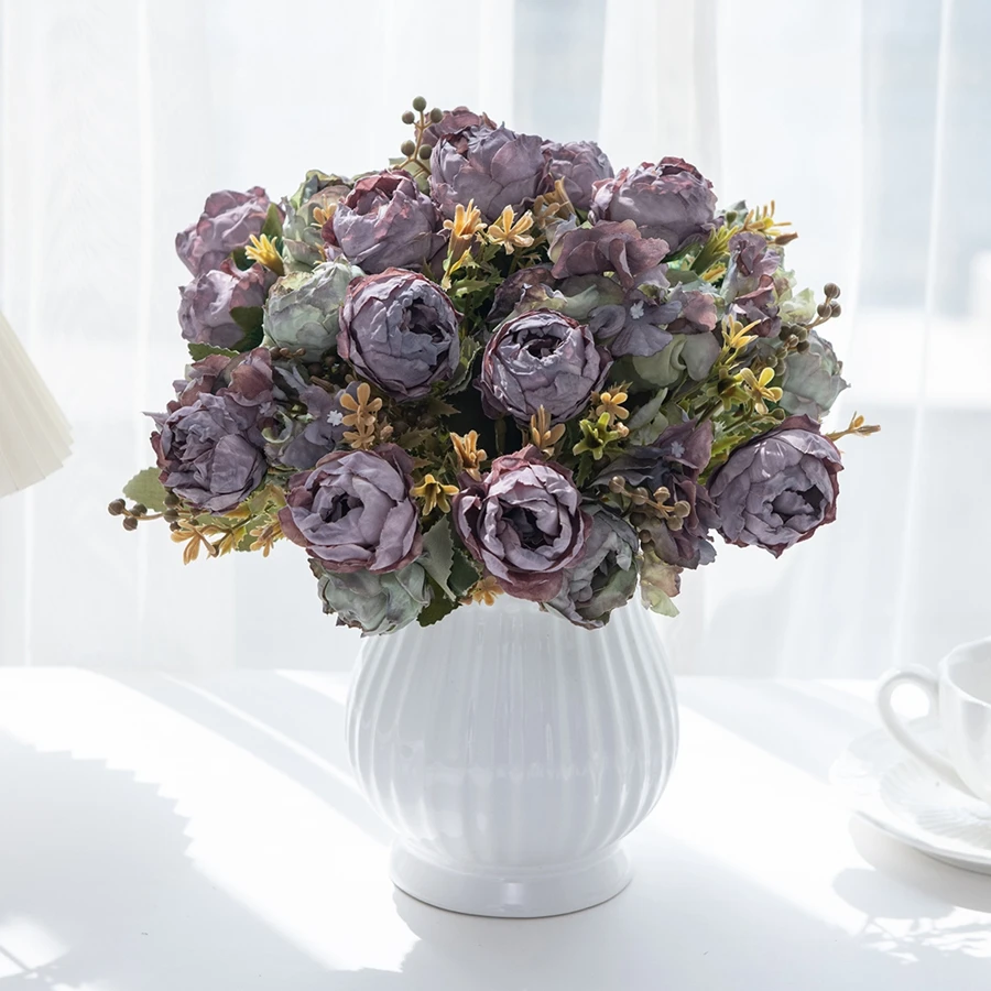 

Artificial Flowers Retro Bud Peony Wedding Wreath Home Room Decora Outdoor Yard Wreath Bridal Bouquet Vase Diy Gifts Box Hotsale