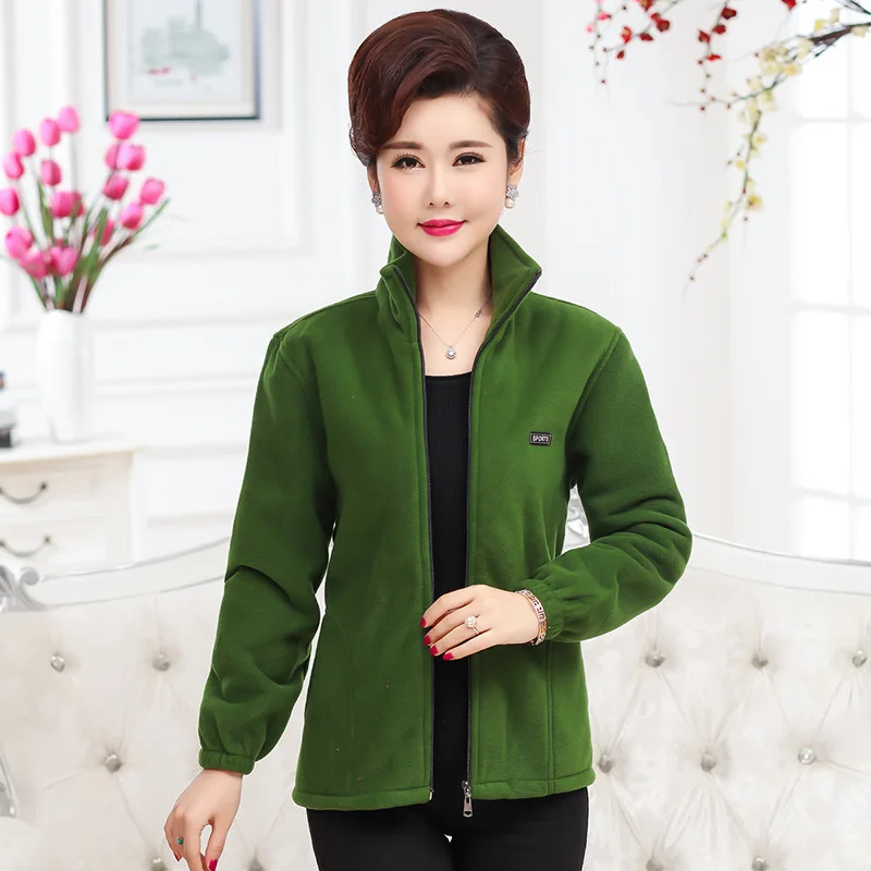 Middle Aged and Elderly Women's Fleece Jackets Middle-aged Mothers' Sportswear and Casual Hoodies