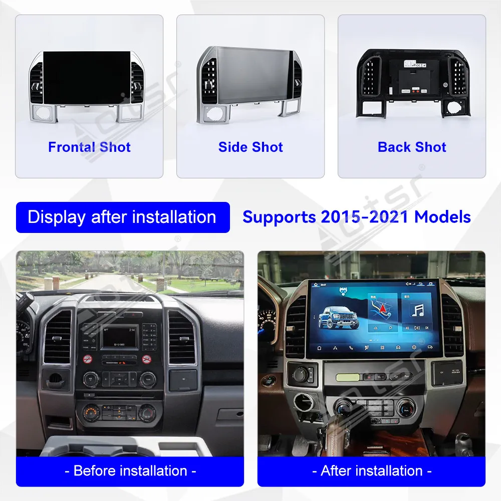8+128GB 14.6 inch Android 14 Car Radio GPS For Ford Raptor F150 Expedition 2015 - 2019 Tesla Screen Multimedia Player Head Unit