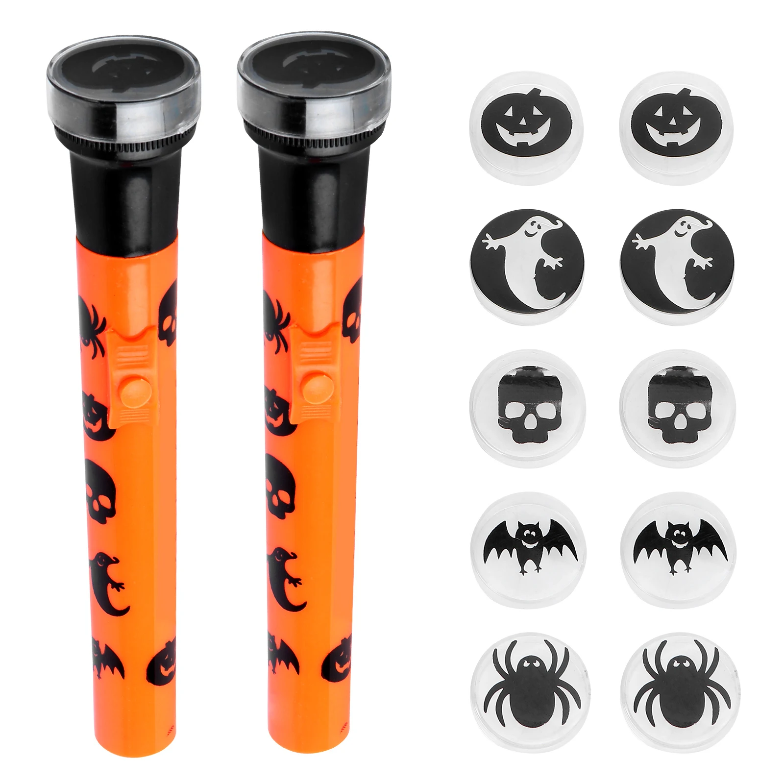 Torcia per proiettore di Halloween 2 set Modello di zucca fantasma Casa stregata Occhi sicuri Festa di controllo della velocità di proiezione colorata