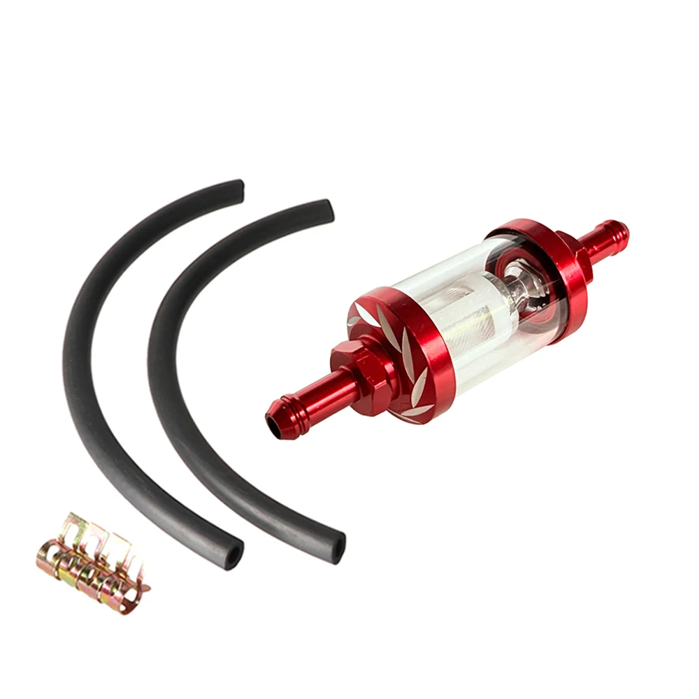 

8mm CNC Aluminum Alloy Glass Gas Fuel Gasoline Motorcycle Oil Filter for Dirt Pit Bike 125/140/150/160cc CRF70 90 110 TTR100 110