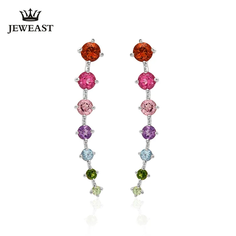 

Natural citrine/amethyst 18K Pure Gold Earring Real AU 750 Solid Gold Earrings Diamond Fine Jewelry Hot Sell New 2025