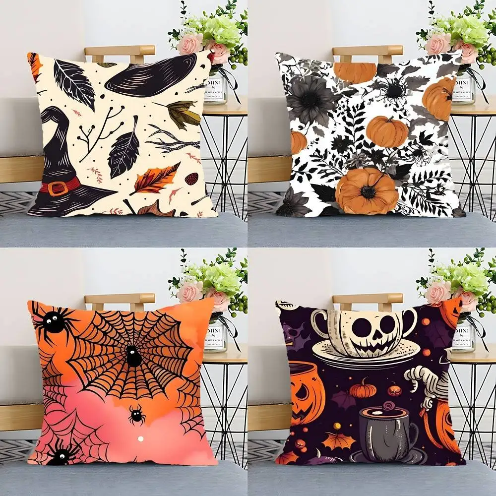 Gruseliger Halloween-Kissenbezug, Kissenbezug, Polyester-Kissenbezug, dekoratives Sofakissen, Kissenbezug, Heimdekoration