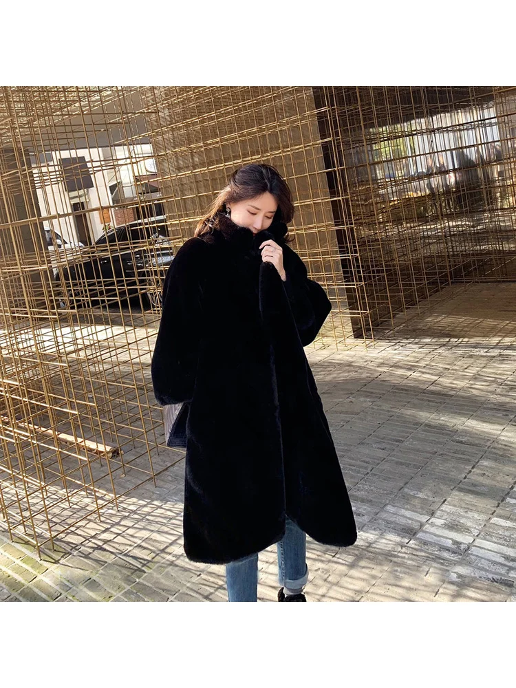 Francese delicato elegante romantico rosa moda confortevole tinta unita dolce inverno caldo morbido pelliccia sintetica pendolarismo incontri capispalla