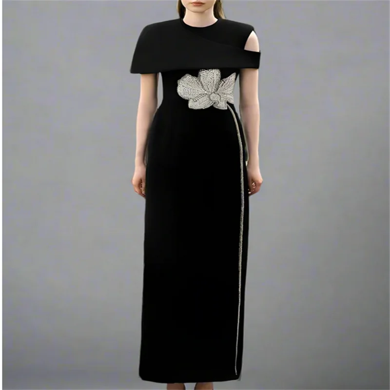 فستان سهرة أسود 2025 فساتين حفلات مسائية فاخرة طويلة أنيقة على شكل حرف A فستان زفاف فساتين سهرة دبي مخصصة